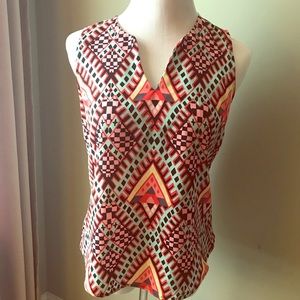 Renee C Jensine split neck blouse